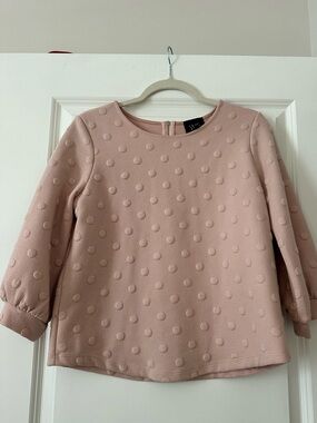 Pink Textured Dot Long Sleeve Sweater